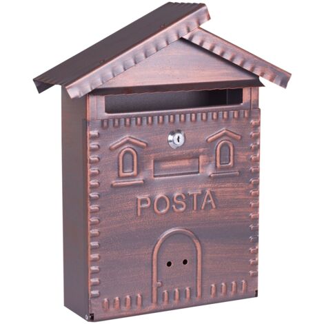 Cassetta postale a casetta in ferro battuto L28xP8xH34 Brixo