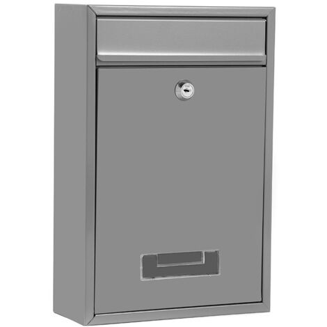 Cassetta postale a muro con serratura color argento 220 x 85 x 320 mm