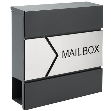 Cassetta postale acciaio antracide-argento 37x11x36,5cm