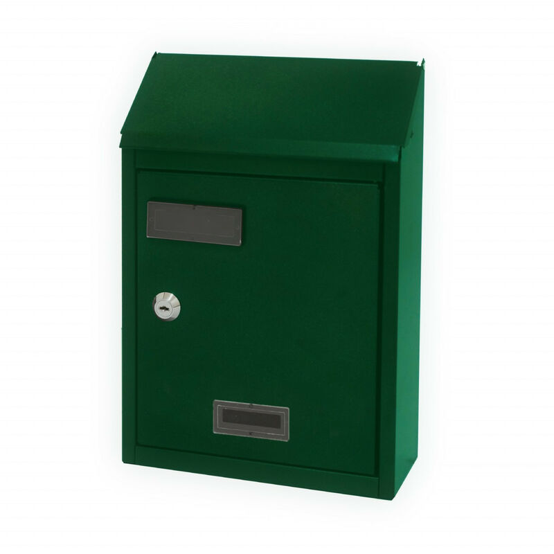 Image of Mille Srl - Cassetta Postale acciaio verniciato verde cm 18x6x25 - Modello Fitzgerald -