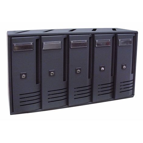 CASSETTA POSTALE ALUBOX CUBO 6 ELEMENTI NERO