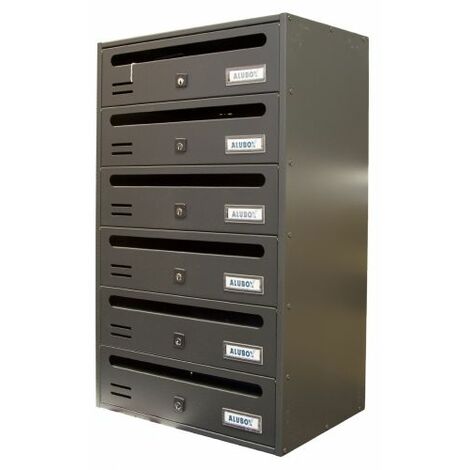 CASSETTA POSTALE ALUBOX CUBO/R 6 38,5X25X63 GR GHISA