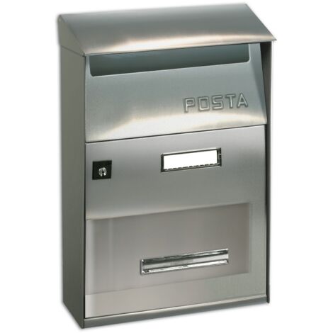 CASSETTA POSTALE ALUBOX FT INOX LISCIO 22X11X32,5CM