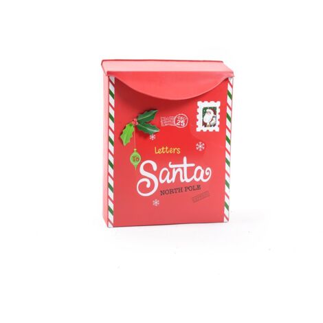 Cassetta postale Babbo Natale per lettere colore rosso decorazione natalizia