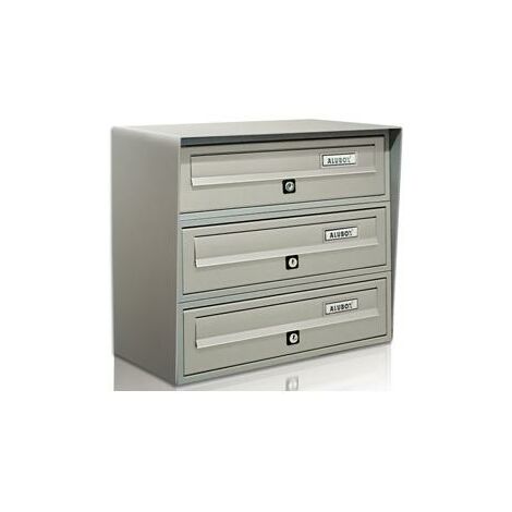 CASSETTA POSTALE BLOCCO 3X1 SLIM ARGENTO