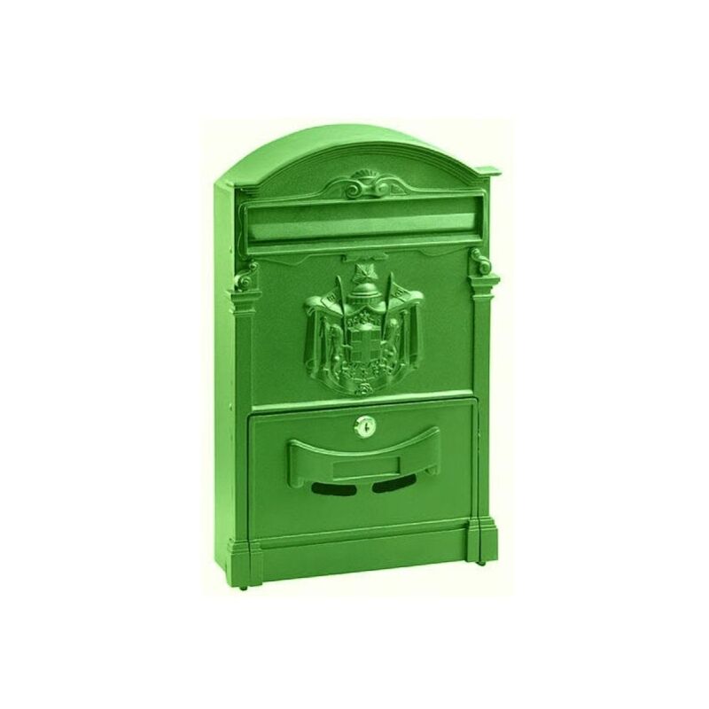 Image of Trade Shop - Cassetta Postale Buca Lettere In Stile Antico Classico In Alluminio Verniciato Verde - Verde