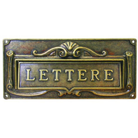 CASSETTA POSTALE BUCA PER LETTERE OTTONE ANTICHIZZATO FORUM 300x140mm UTILIA