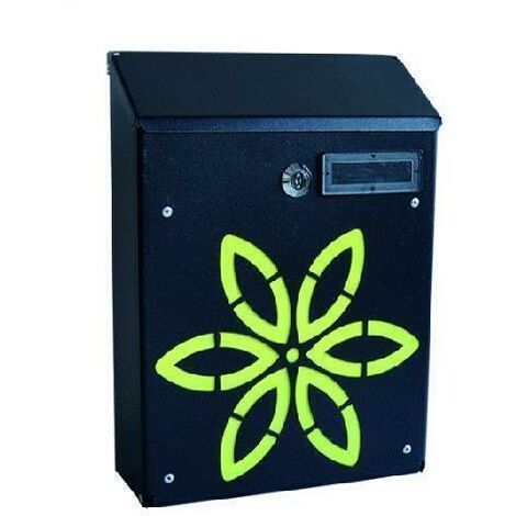 Cassetta Postale Buca Portalettere con Serratura + 2 chiavi misure 21x8 x h30 cm – decorazione MARGHERITA