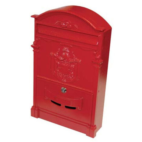 CASSETTA POSTALE BUCA POSTA IN ALLUMINIO PORTALETTERE RESIDENCE Rosso