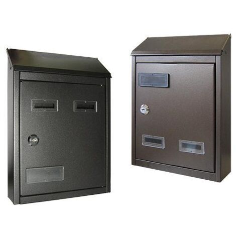 CASSETTA POSTALE CITY IN FERRO COLORE ANTRACITE-731.A  21x7xH30 cm