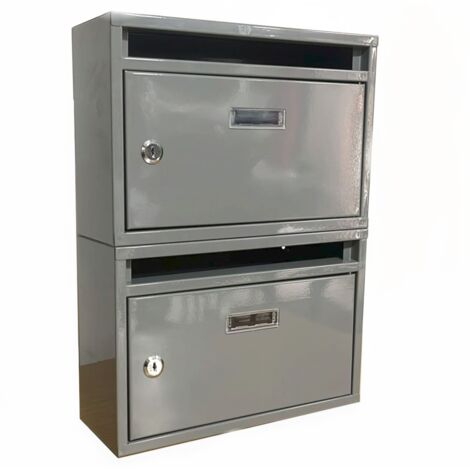 Cassetta postale condominiale modulare componibile posta buca lettere casa 2 posti verticale grigio 465ds
