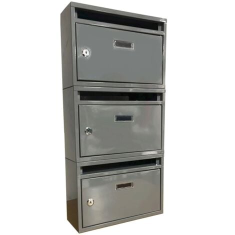 FAR Cassetta postale condominiale modulare componibile posta buca lettere casa 3 posti verticale grigio 465ds