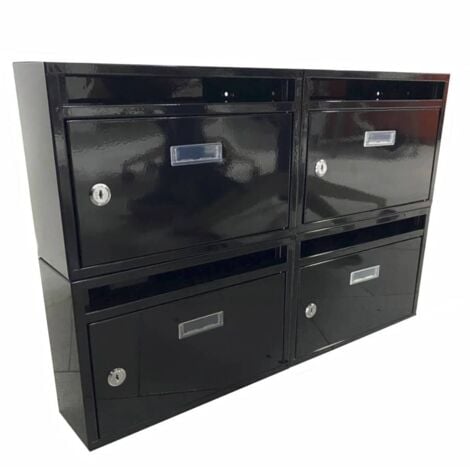 FAR Cassetta postale condominiale modulare componibile posta buca lettere casa 4 posti nero 458ds