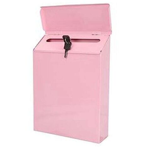Cassetta postale da parete con serratura e chiave, adatta per l'ufficio domestico, rosa
