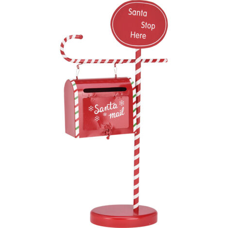 Decorazione natalizia Santa mail in ferro rosso 51 cm – Cassetta postale per decorazioni festive – Design dettagliato e robusto – Basics