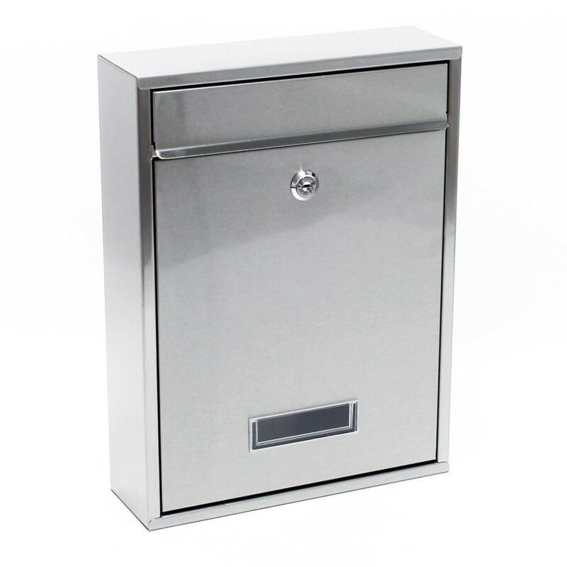 Image of Helloshop26 - Cassetta postale di design a parete, in acciaio inossidabile color argento