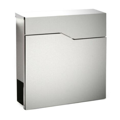 Cassetta postale di design in acciaio inox scomparto per giornali montante in acciaio inox argento 160000094