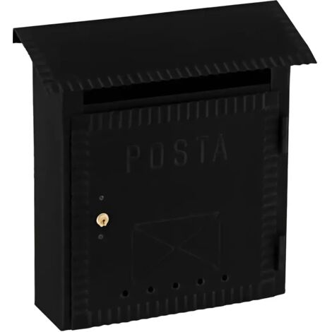 Cassetta Postale Ferro Battuto 23x8x27 cm Nero da Parete per Esterni