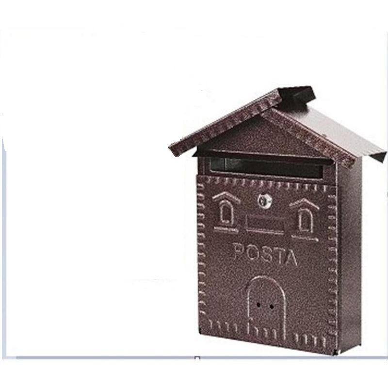 Image of Artigianferro - cassetta postale ferro battuto esterno posta feritoia bronzo martellato