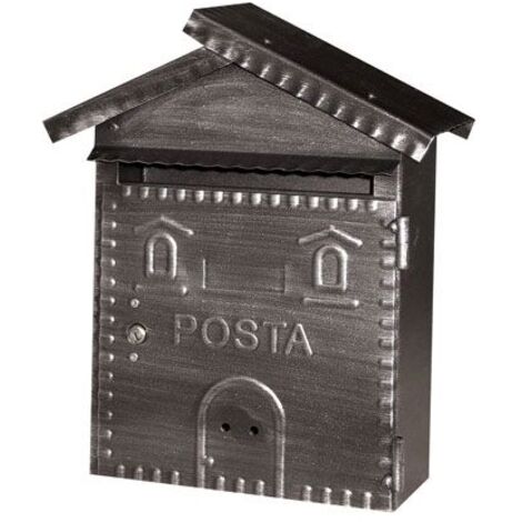 Cassetta Postale in Ferro Battuto per Esterni 22x7x35H cm col. Bronzo Martellato