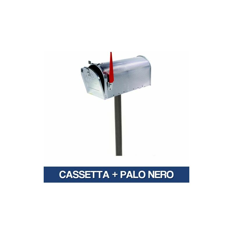 Image of Cassetta postale america mailbox us cassetta posta americana 21692V cassetta con palo nero (21692 + 26045)