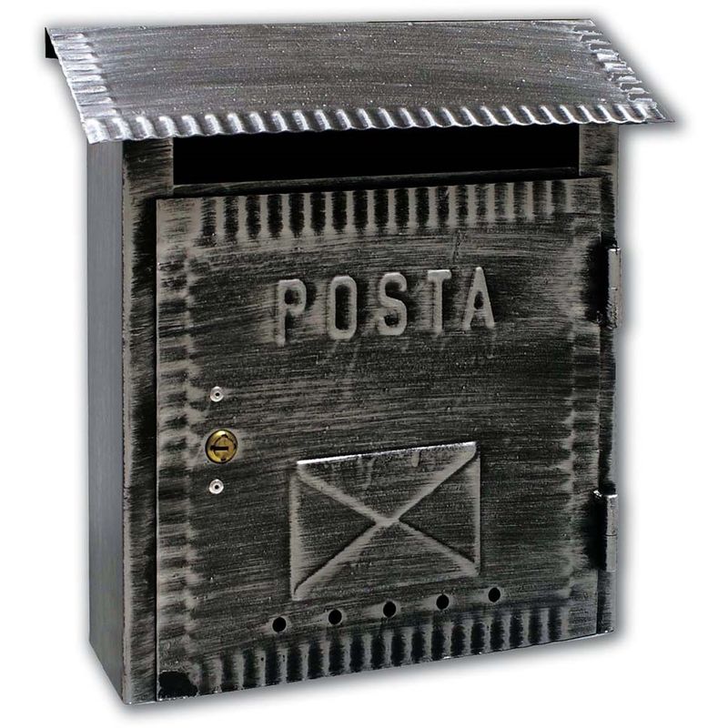 Image of Alubox - cassetta postale mod.rustica in ferro battuto col.ner