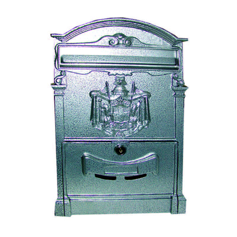 Image of Cassetta postale in alluminio per esterni residence grigia - cm.25x9x41h. colore grigio