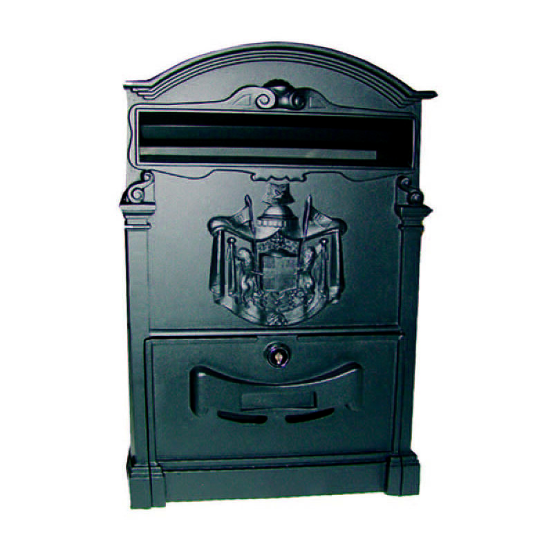Image of Cassetta postale in alluminio per esterni residence nera - cm.25x9x41h. colore nero