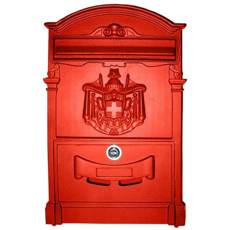 CASSETTA POSTALE PER POSTA ARTISTICA ALLUMINIO ESTERNO ROSSO VULCANIA