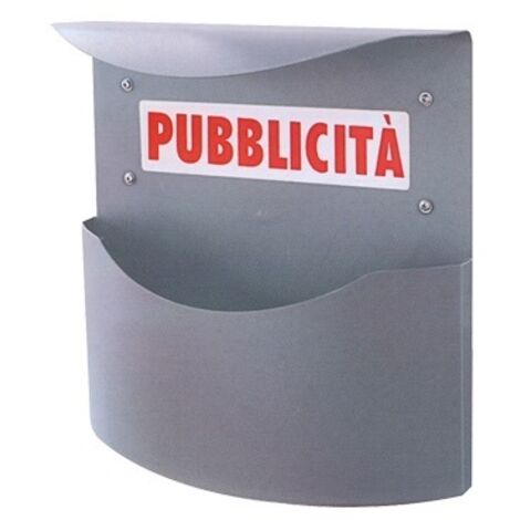 CASSETTA POSTALE PER PUBBLICITA' MARSUPIO COLOR ARGENTO CM.L34,5xP12,5xH35