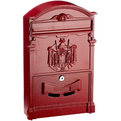 Cassetta Postale Porta Lettere Blinky Residencia Rosse Alu 26X9X41H cm