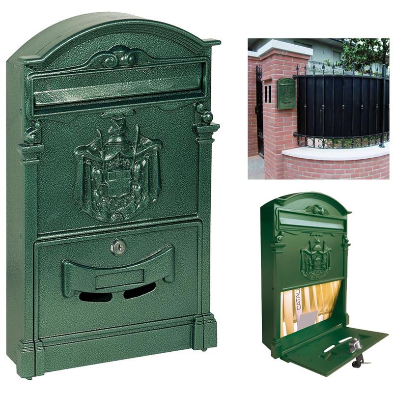 Image of Store Ingross - Cassetta postale regia residence colore verde in alluminio cassetta per lettere
