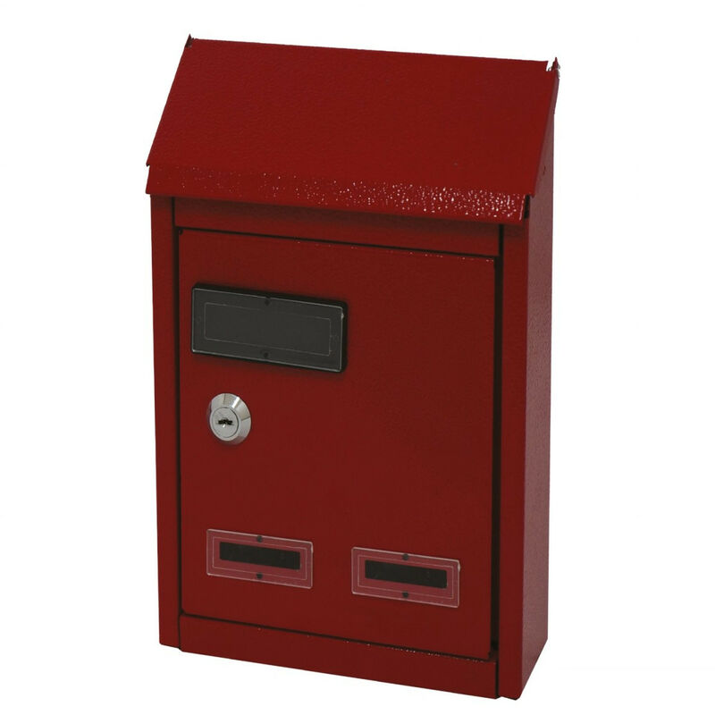 Image of Mille Srl - Cassetta Postale Acciaio Rosso Cm. 24 x 9 x 35h -Modello Fitzgerald