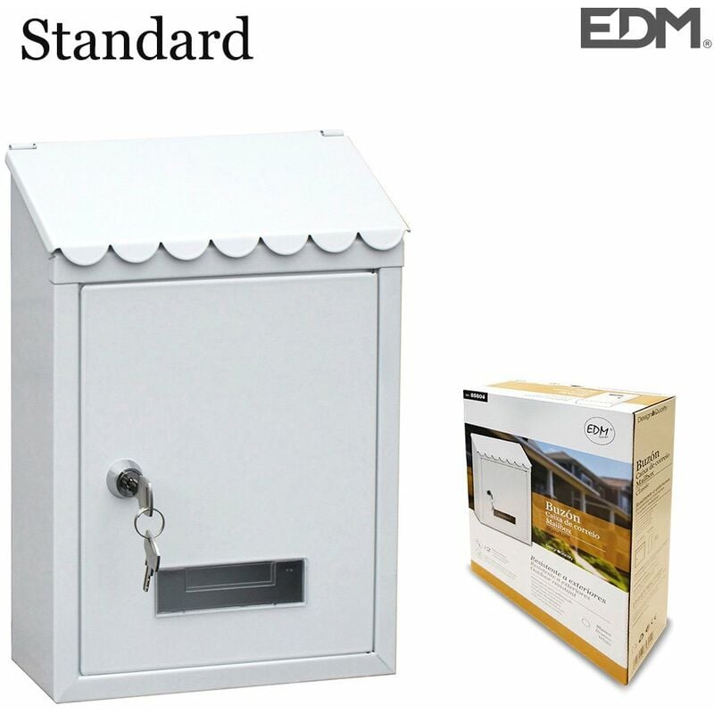 Image of EDM - Cassetta postale in acciaio modello standard standard bianco