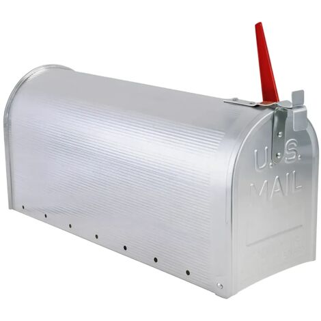 CASSETTA POSTALE USA ALLUMINIO S/PALO CM.17,5X23X50