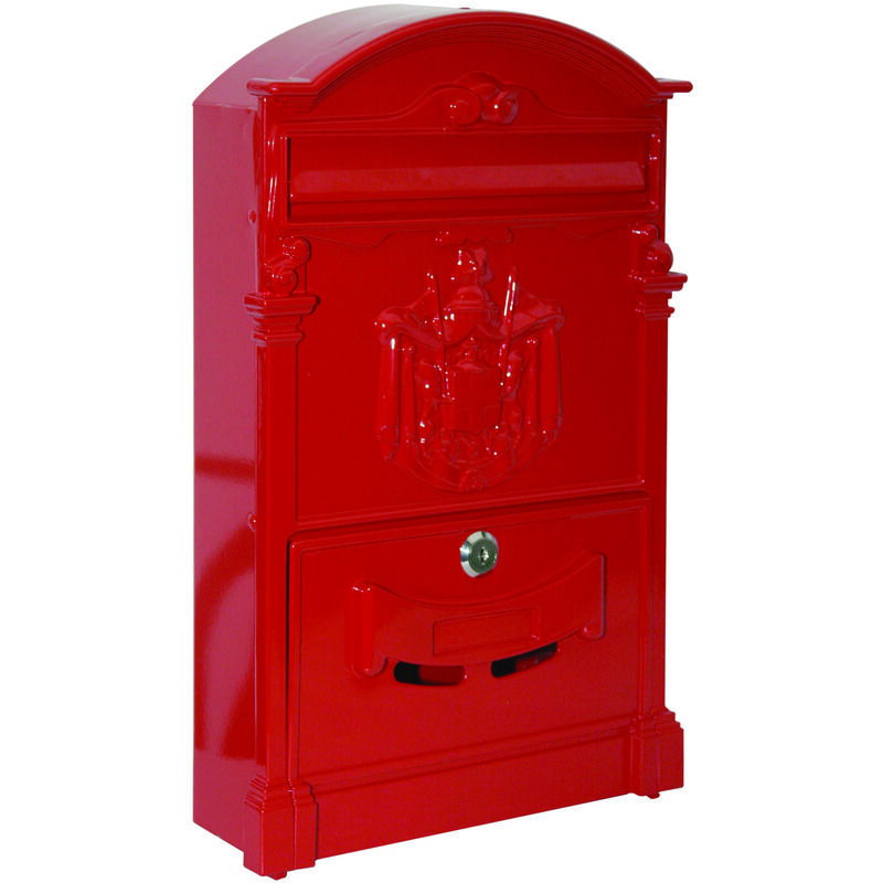 Image of Cassetta postale villa italia per esterno in alluminio color rosso L26xP9xH42 cm