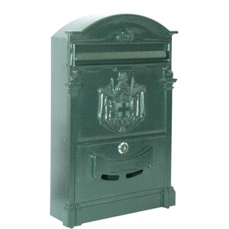 CASSETTA POSTALE VILLA ITALIA IN ALLUMINIO COLOR VERDE L26xP9xH42 cm
