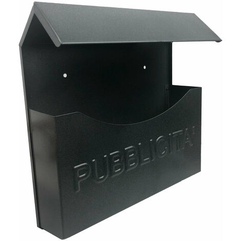 Cassetta Pubblicità 32x13x32 cm Artigian con Pensilina in Ferro Nero