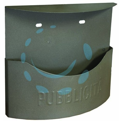 Cassetta Raccogli Pubblicita' In Metallo "Marsupio" Grigio Ghisa - cm.35x14x36h. colore grigio ghisa