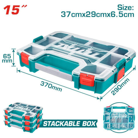 CASSETTA VALIGETTA PORTAMINUTERIE UTENSILI ORGANIZER MODULABILE 37x29x6,5cm TOTAL