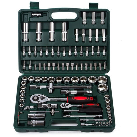Cassetta Valigetta Set Cricchetto 94 Pz Kf-94 Vanadio 1/2" 1/4"