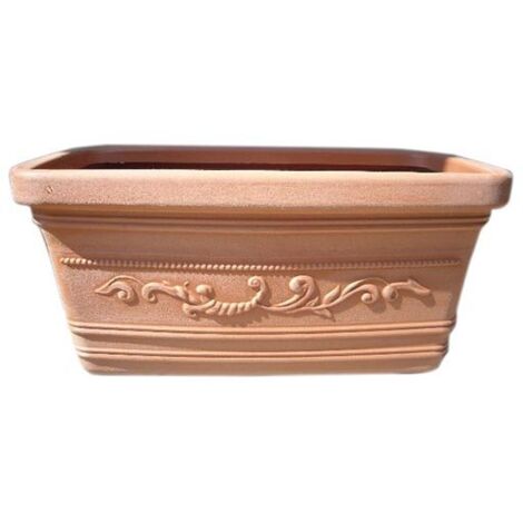 Cassetta vaso Prestige in resina festonato decorato cm 60x33x29 per piante fiori balconi e terrazzi