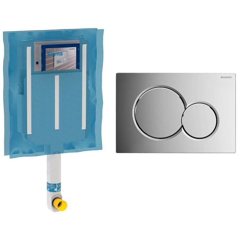 Cassetta Wc Incasso Geberit Doppio Scarico Con Placca Di Comando Cr...