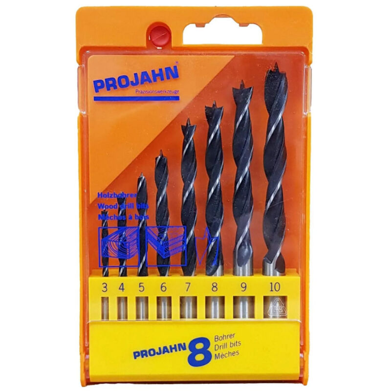 

Cassette 8 taladros para madera, diámetro de 3mm a 10mm