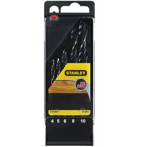 Cassette con 5 brocas de acero al cromo-vanadio para madera con punta centradora  STANLEY STA56001-QZ