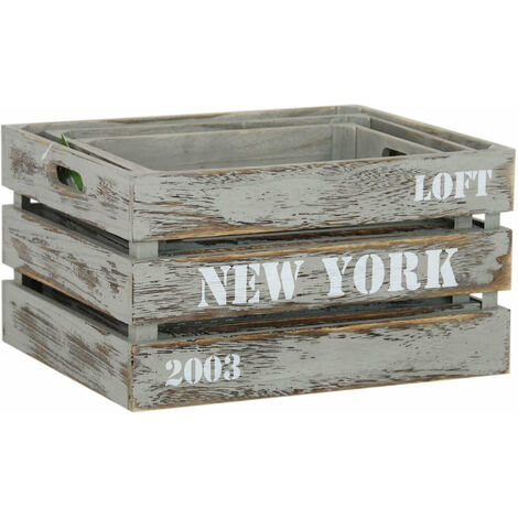 Cassette da interno in legno di paulownia piccola media grande set 3 pezzi Teo