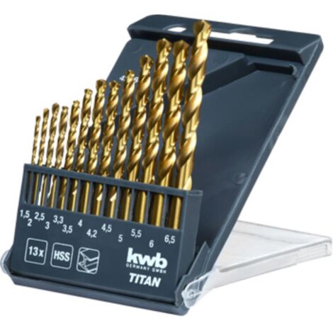 Cassette de taladro de metal Titan 1.5-6.5 13 PCS.