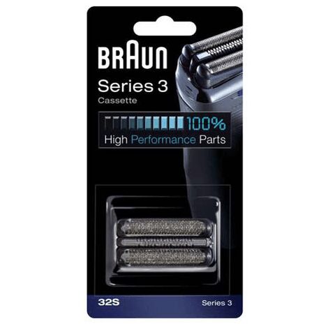 CASSETTE RASOIR ARGENT SERIES 3 CODE 32S POUR PETIT ELECTROMENAGER BRAUN - 81387956