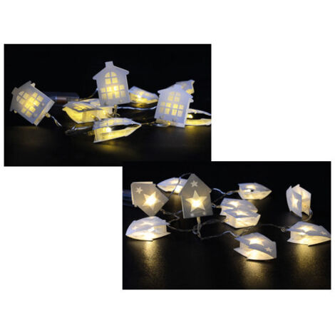 Cassettes LED de 10 luces – decoración navideña con batería – interior/exterior