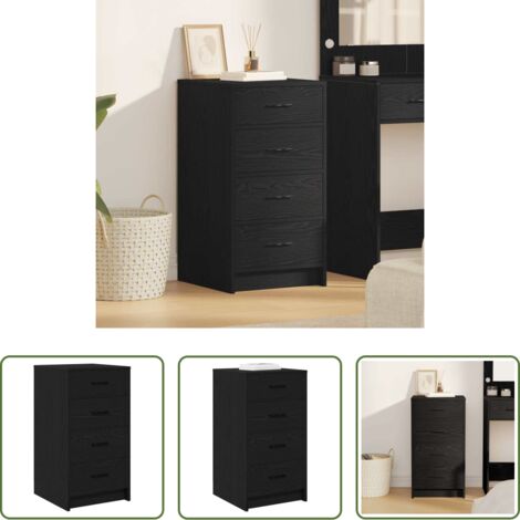 Cassetti -  Credenza Rovere nero 40 x 41 x 75 cm Legno multistrato